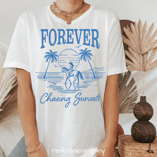 T-shirt met watercolor kunst van paard op het stra