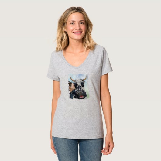 T-shirt met waterverf en boodschap (Voorkant volledig)