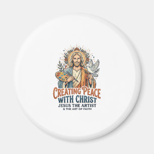 T-shirt met waterverf Jezus hobby inspirerend gelo Magneet