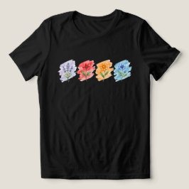 T-shirt met waterverf wilde bloemen