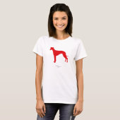 T-shirt met wieltjes (rood silhouet) (Voorkant volledig)