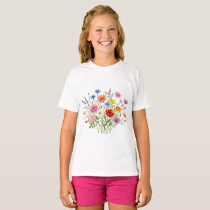 T-shirt met wilde bloementuin
