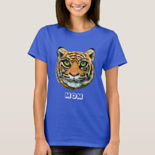 T-shirt met wilde jonge tijgergezicht en kalligraf