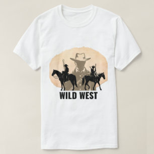 T-shirt met wilde westen cowboy grafische afbeeldi