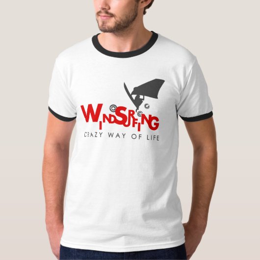 T-shirt met windsurfen voor verslaafden (Voorkant)