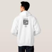 T-shirt met wit bedrijfslogo en QR-code (Achterkant volledig)