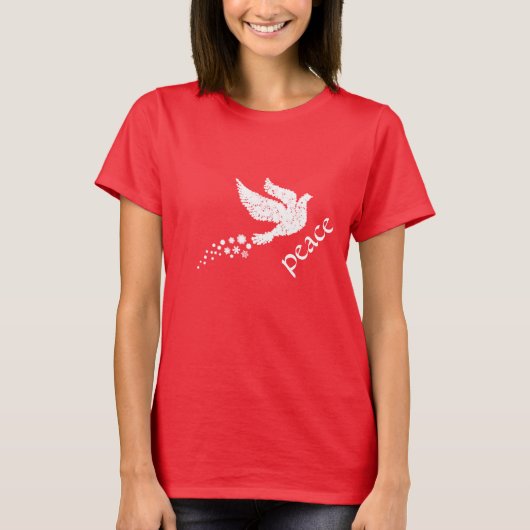T-shirt met witte dove sneeuwvlokken (Voorkant)