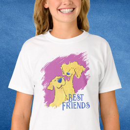 T-shirt met witte grafische afbeelding van honden 
