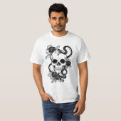 T-shirt met witte schedel (Voorkant volledig)