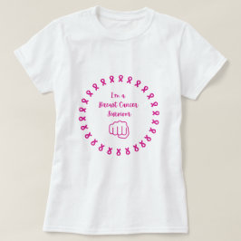 T-shirt met witte vuist en roze voor overlevenden