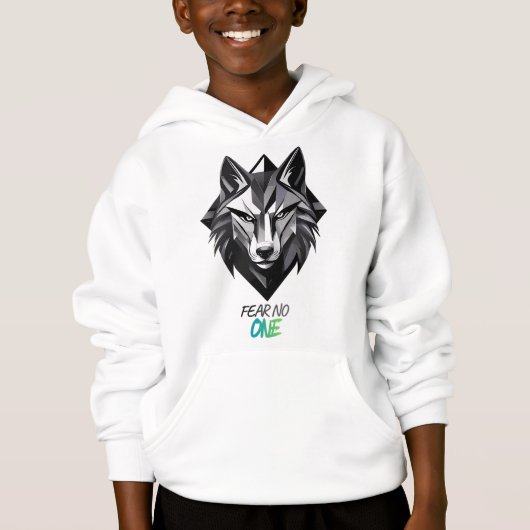 T-shirt met wolf - Geometrische wolfskunst (Voorkant)