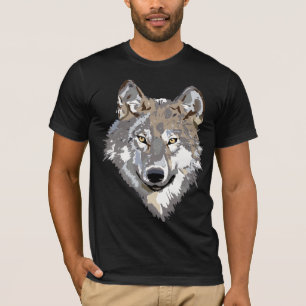 T-shirt met wolf gezicht