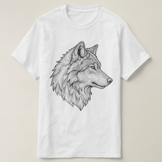 T-shirt met wolf ontwerp (Design voorkant)