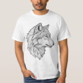 T-shirt met wolf ontwerp (Voorkant)