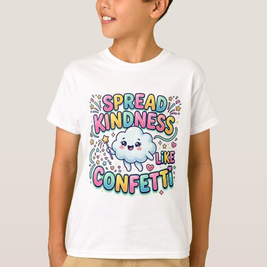 T-shirt met wolk en strooi zachte vriendelijkheid (Voorkant)