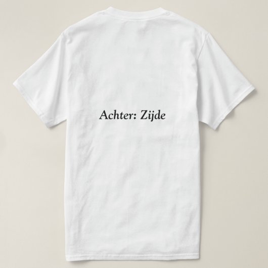 T-shirt met woordgrap, woordspeling opdruk  (Design achterkant)