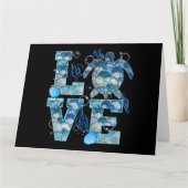 T-shirt met zee schildpad liefde Oceaan Strand Die Kaart (Voorkant)