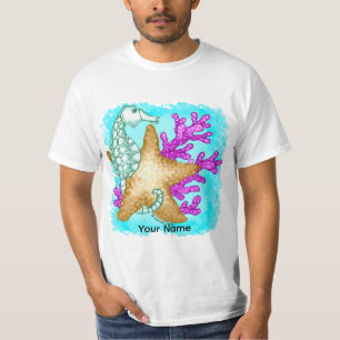 T-shirt met zeepaarden Sea Friends