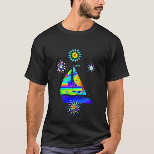 T-shirt met zeilboot (Voorkant)