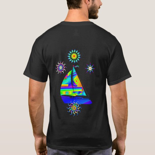 T-shirt met zeilboot (Achterkant)