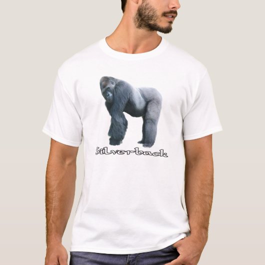 T-shirt met zilverrug Gorilla (Voorkant)