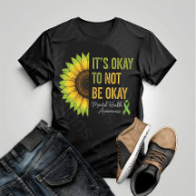 T-shirt met zonnebloem voor mentale gezondheidsbew