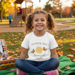 T-shirt met “Zonnebloemen en vlinders”