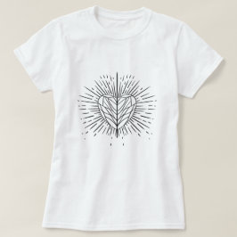 T-shirt met zwart en wit hart