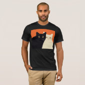 T-shirt met zwarte en witte kat (Voorkant volledig)