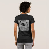 T-shirt met zwarte en witte roze (Achterkant volledig)
