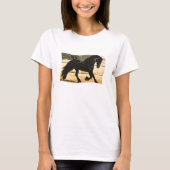 T-shirt met zwarte Friesian Horse (Voorkant)