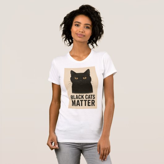 T-shirt met zwarte kat (Voorkant volledig)