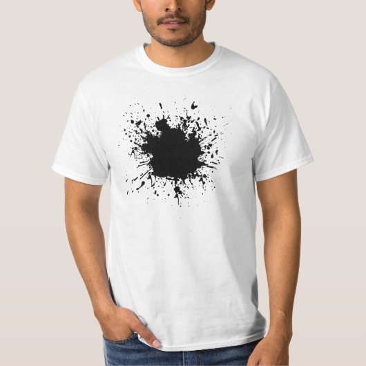 T-shirt met zwarte verf (Voorkant)