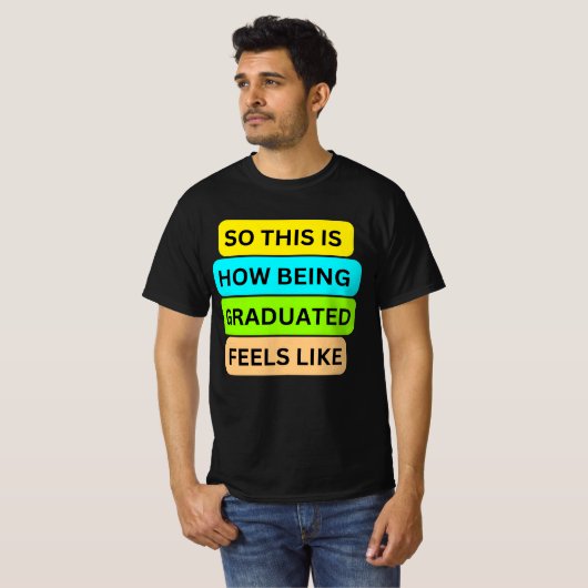 T-shirt met zwarte waarde SO_THIS_IS_HOW_BEING_GRA (Voorkant volledig)