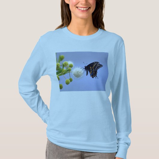 T-shirt met zwarte zweetstaart (Voorkant)