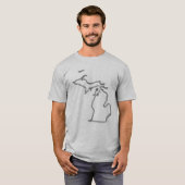 T-shirt Michigan Brush Outline (Voorkant volledig)