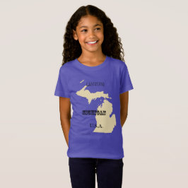 T-shirt - Michigan Map met City