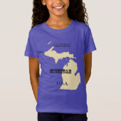 T-shirt - Michigan Map met City (Voorkant)