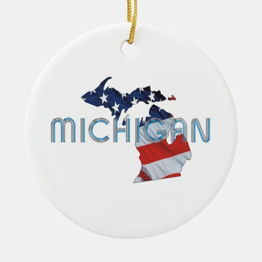 T-SHIRT Michigan Patriot Keramisch Ornament (Voorkant)