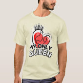 T-shirt: Mijn enige koningin (geel) T-shirt (Voorkant)