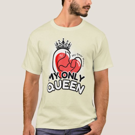 T-shirt: Mijn enige koningin (geel) T-shirt (Voorkant)