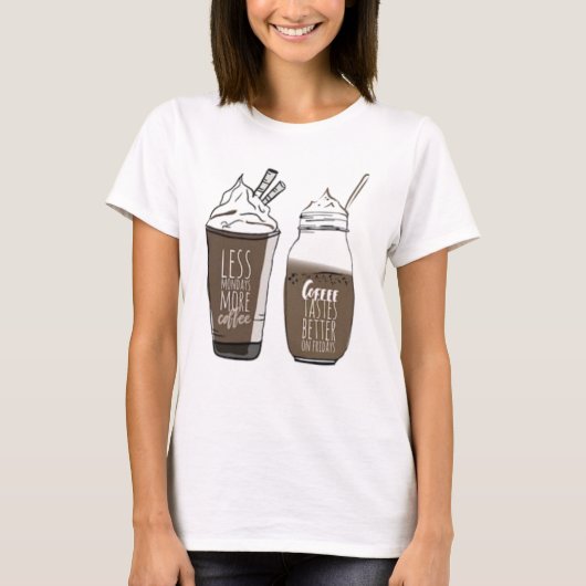 t shirt minder maandag meer koffie (Voorkant)