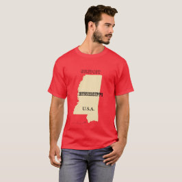 T-shirt - Mississippi Map met City
