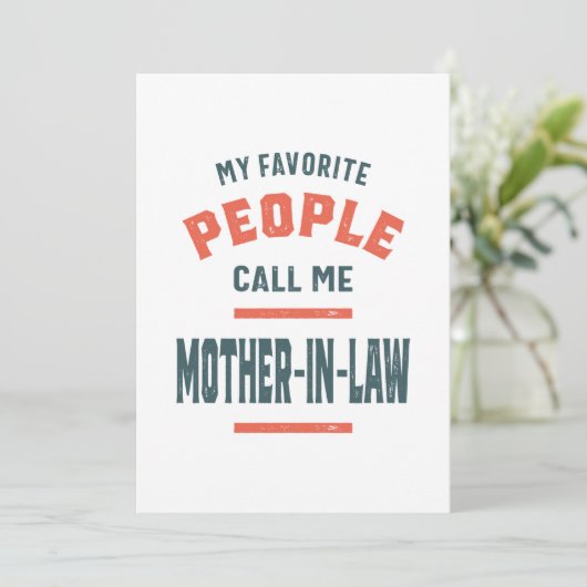 T-shirt Moederdag-cadeau voor moeder in wet Kaart (Staand voorkant)