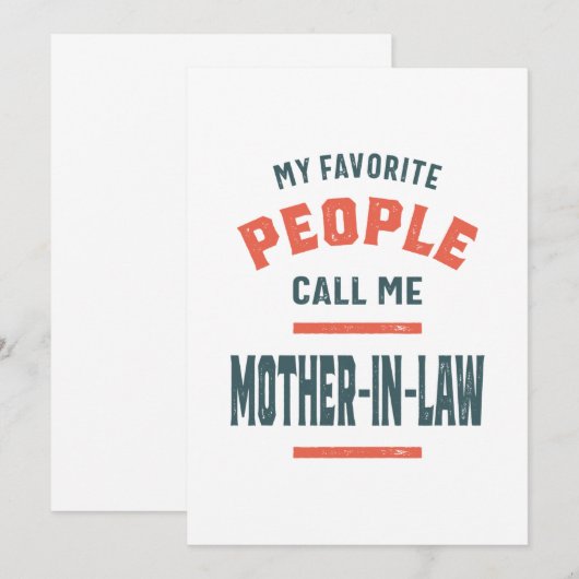 T-shirt Moederdag-cadeau voor moeder in wet Kaart (Voorkant / Achterkant)