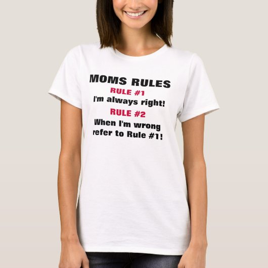 T-SHIRT MOMS-REGELS (Voorkant)