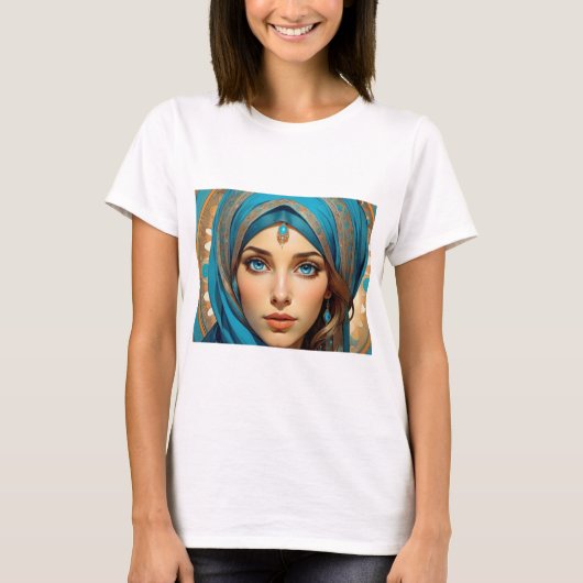 T-shirt Mooie Vrouwen met Blauwe Ogen (Voorkant)