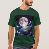 T-Shirt "Moon And Planet Earth" (Voorkant)