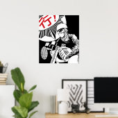 T-shirt motorfiets poster (Thuiskantoor)