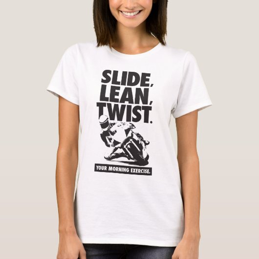 T-shirt motorfiets - Slide, Lean, Twist (Voorkant)